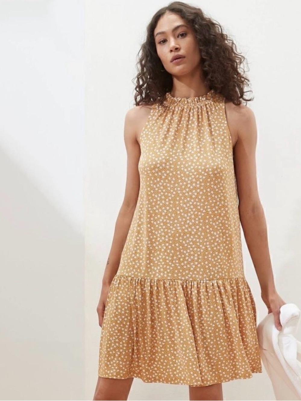 Petite Yellow Shift Mini Dress
